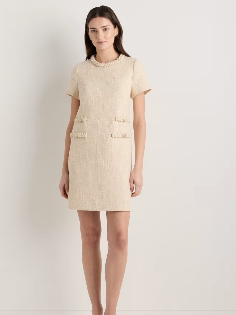 Tweed Short Sleeve Mini Dress